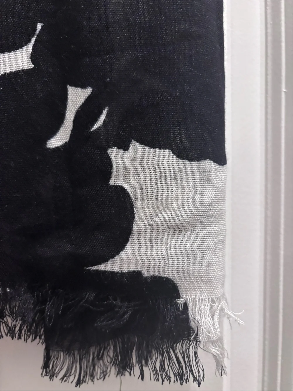 Nine West Black and White Floral Wrap Scarf